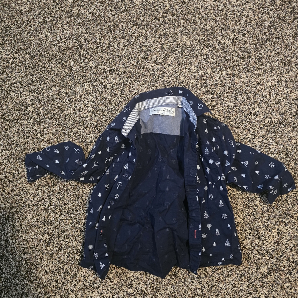 Navy Blue Patterned Jacket